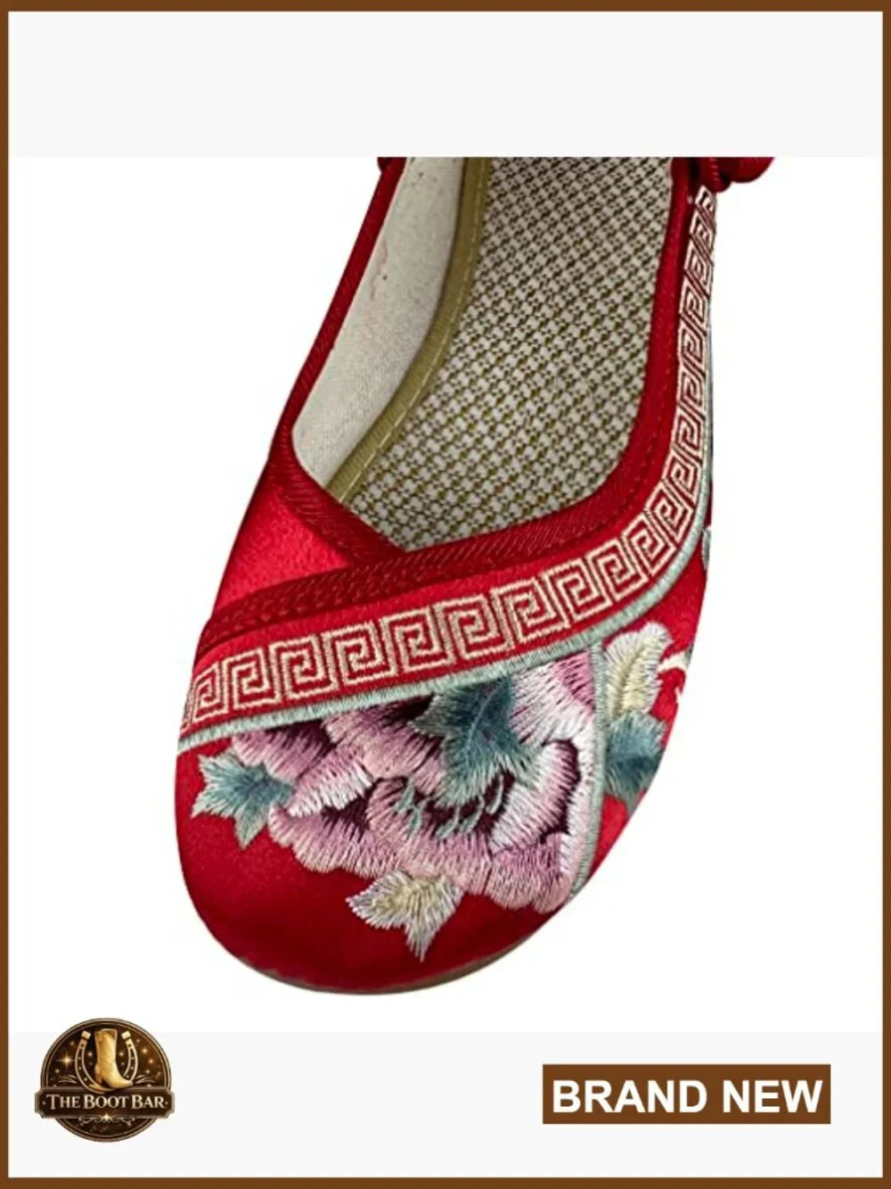 Women Embroidered Ballet Flats Floral Mary Jane Shoes Canvas Round Toe Comfort